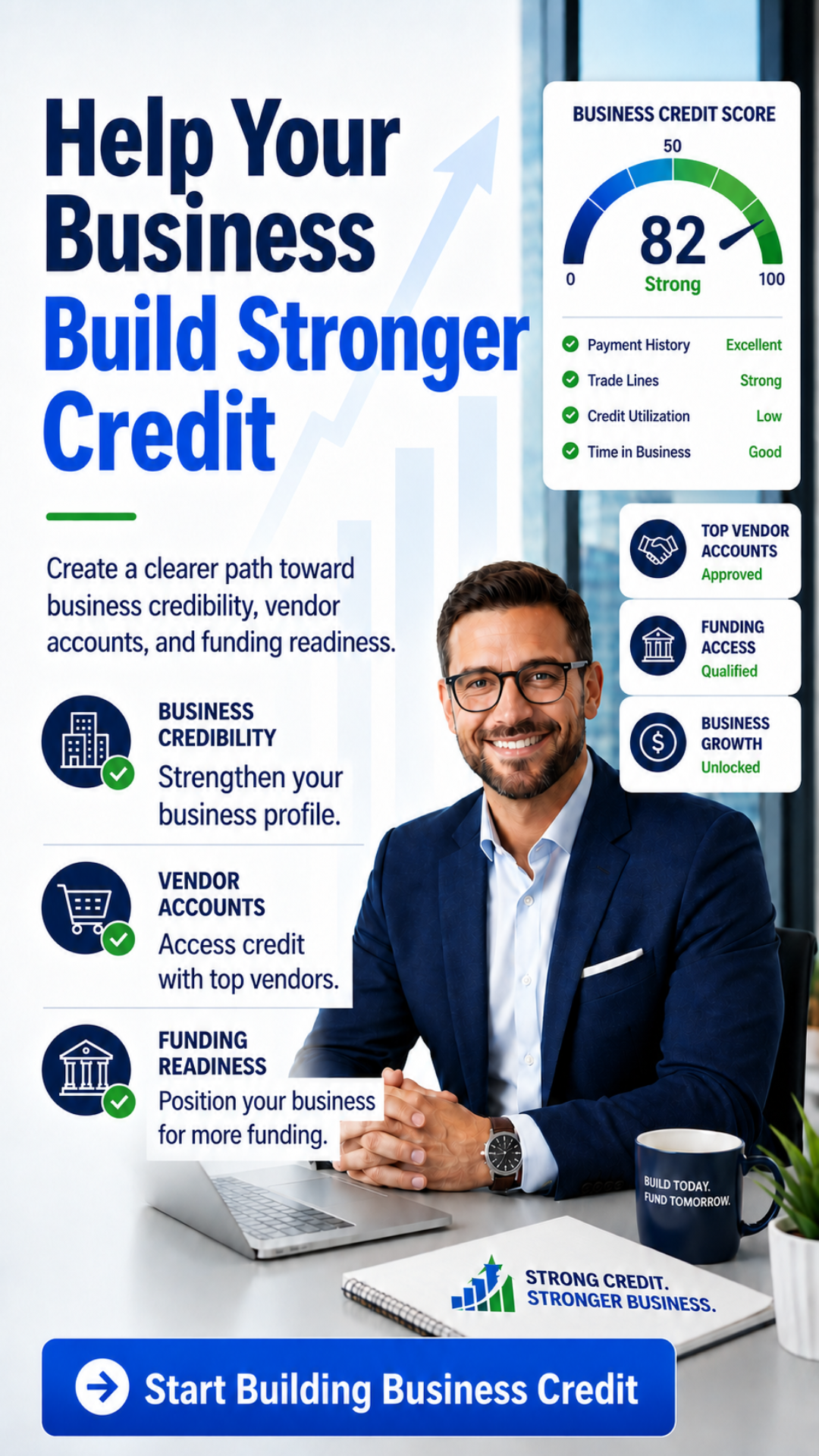 Business Credit Building - Mobile - Blue
