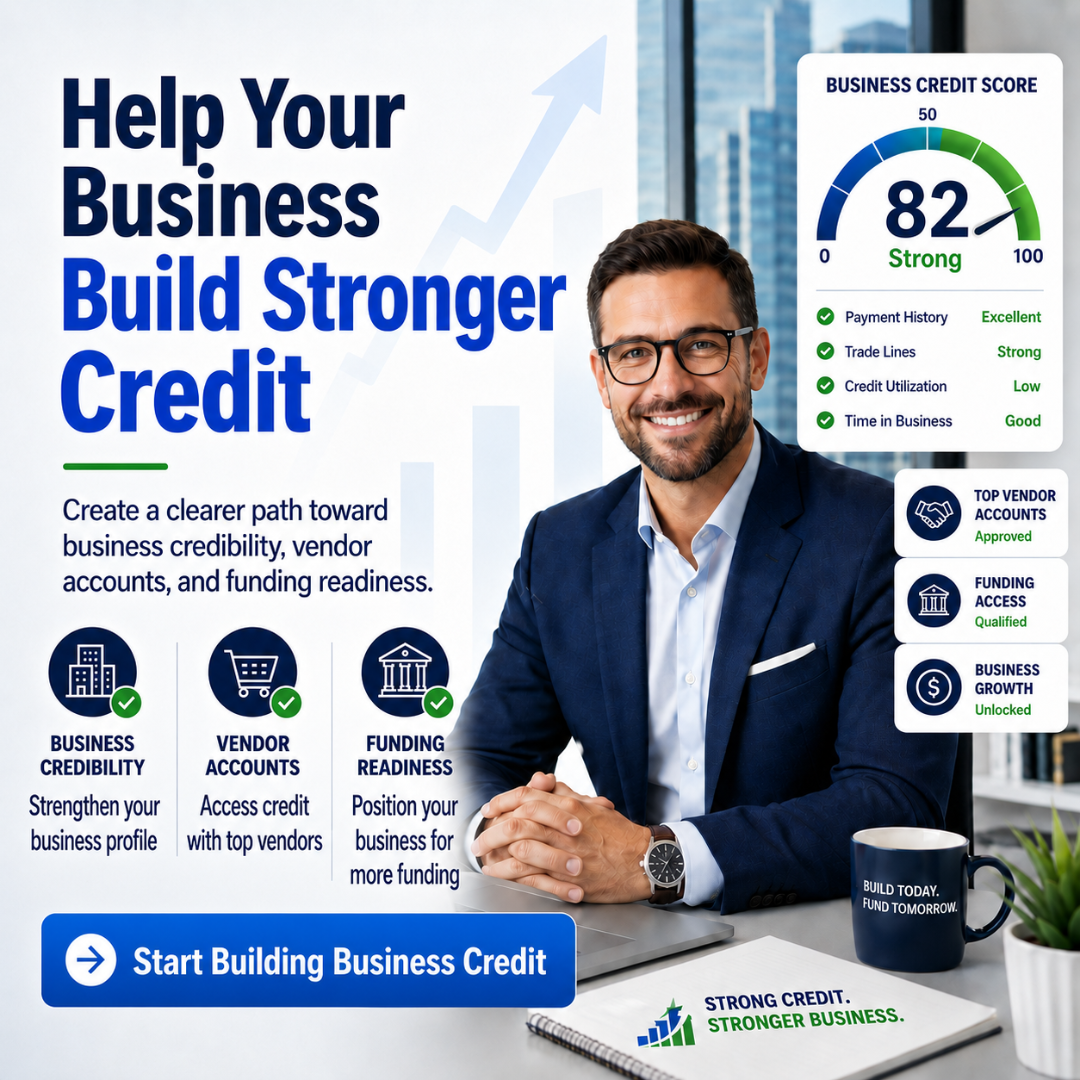 Business Credit Building - Square - Blue