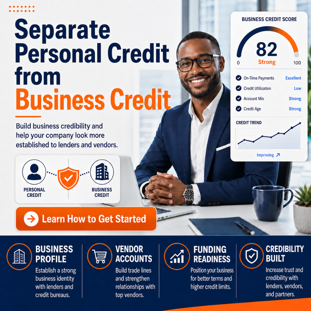 Business Credit Building - Square -Orange