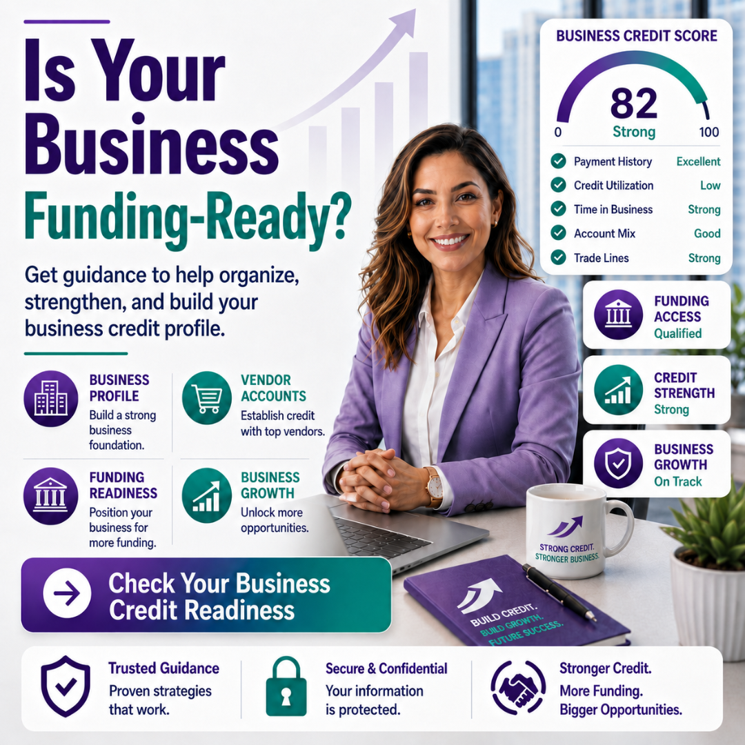 Business Credit Building - Square - Purple
